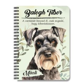  Személyre szabható - Törpe schnauzer portré mintás füzet