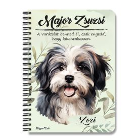   Személyre szabható - Szürke Havanese portré mintás füzet