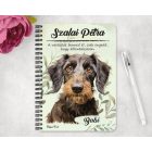 Személyre szabható - Drótszőrű tacskó portré mintás füzet