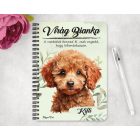 Személyre szabható - Kis barna uszkár portré mintás füzet