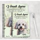 Személyre szabható - Kis fehér uszkár portré mintás füzet