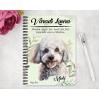 Személyre szabható - Kis fehér uszkár portré mintás füzet