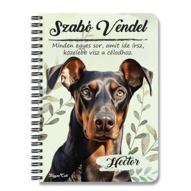 Személyre szabható -  Dobermann portré mintás füzet