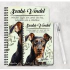 Személyre szabható -  Dobermann portré mintás füzet