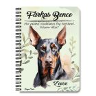 Személyre szabható - Álló fülű Dobermann portré mintás füzet