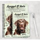 Személyre szabható - Barna labrador portré mintás füzet