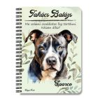 Személyre szabható - Szürke Amerikai Pitbull terrier portré mintás füzet