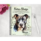 Személyre szabható - Szürke Amerikai Pitbull terrier portré mintás füzet