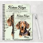 Személyre szabható - Barna rövidszőrű tacskó portré mintás füzet