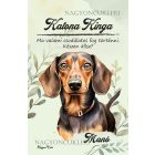 Személyre szabható - Barna rövidszőrű tacskó portré mintás füzet