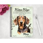 Személyre szabható - Barna rövidszőrű tacskó portré mintás füzet