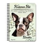 Személyre szabható - Boston terrier portré mintás füzet