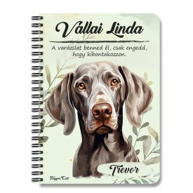 Személyre szabható - Weimari vizsla portré mintás füzet