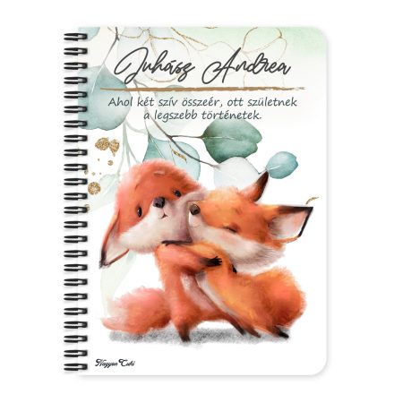 Személyre szabható - Fox Love mintás füzet
