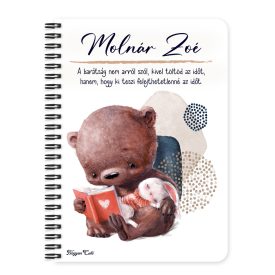 Személyre szabható - Maci és Nyuszi mintás füzet