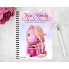 Személyre szabható - Unikornis és kávé mintás füzet