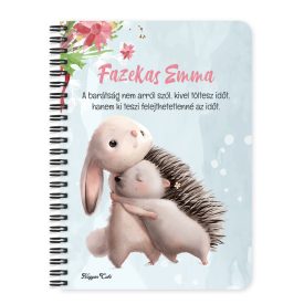 Személyre szabható - Nyuszi és Süni mintás füzet
