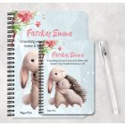 Személyre szabható - Nyuszi és Süni mintás füzet