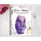 Személyre szabható - Tündéri lila elefánt mintás füzet
