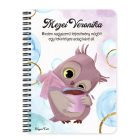 Személyre szabható - Cuki kávés bagoly mintás füzet