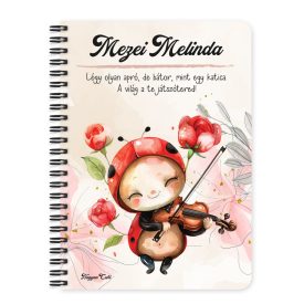 Személyre szabható - Cuki hegedűs katica mintás füzet