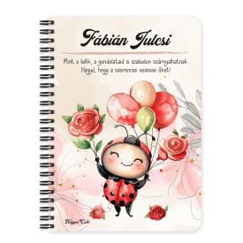 Személyre szabható - Lufis katica mintás füzet