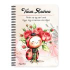 Személyre szabható - Katica virágcsokorral mintás füzet