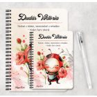 Személyre szabható - Cuki kávézós katica mintás füzet