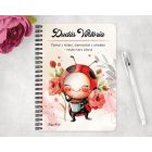 Személyre szabható - Cuki kávézós katica mintás füzet