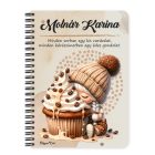 Személyre szabható - Sütifaló kávés manó lány mintás füzet