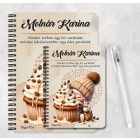 Személyre szabható - Sütifaló kávés manó lány mintás füzet