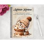 Személyre szabható - Sütifaló kávés manó lány mintás füzet