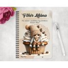 Személyre szabható - Muffin kávés manó lány mintás füzet