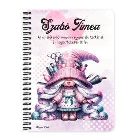   Személyre szabható -  Cuki Fodrász manólány mintás füzet