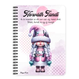   Személyre szabható - Tündéri két oldalas Fodrász manólány mintás füzet