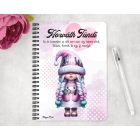 Személyre szabható - Tündéri két oldalas Fodrász manólány mintás füzet