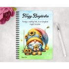 Személyre szabható - Hintázó napraforgós manó mintás füzet