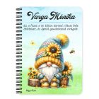 Személyre szabható - Ülő napraforgós manó mintás füzet