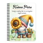 Személyre szabható - Cuki kukucs napraforgós manó mintás füzet