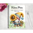 Személyre szabható - Cuki kukucs napraforgós manó mintás füzet