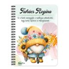 Személyre szabható - Kerékpáros napraforgós manó mintás füzet