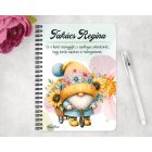 Személyre szabható - Kerékpáros napraforgós manó mintás füzet