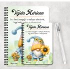 Személyre szabható - Cuki napraforgós manó kosárral mintás füzet