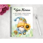 Személyre szabható - Cuki napraforgós manó kosárral mintás füzet