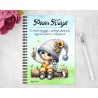 Személyre szabható - Selfie napraforgós manó lány mintás füzet