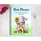 Személyre szabható - Szívecskés napraforgós manó lány mintás füzet