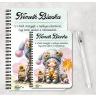 Személyre szabható - Cuki csigás napraforgós manó lány mintás füzet