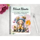 Személyre szabható - Cuki csigás napraforgós manó lány mintás füzet