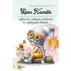 Személyre szabható - Pillangós napraforgós manó lány mintás füzet