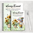 Személyre szabható - Locsolós napraforgós manó lány mintás füzet